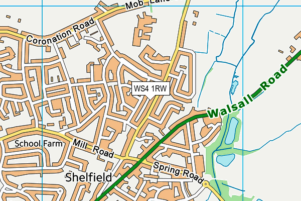WS4 1RW map - OS VectorMap District (Ordnance Survey)