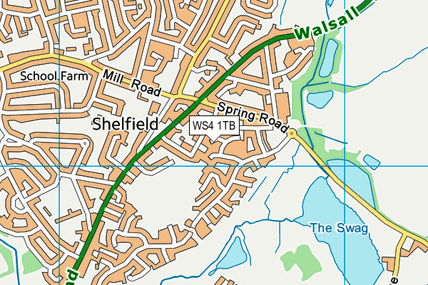WS4 1TB map - OS VectorMap District (Ordnance Survey)