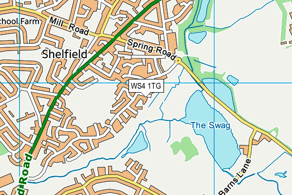 WS4 1TG map - OS VectorMap District (Ordnance Survey)