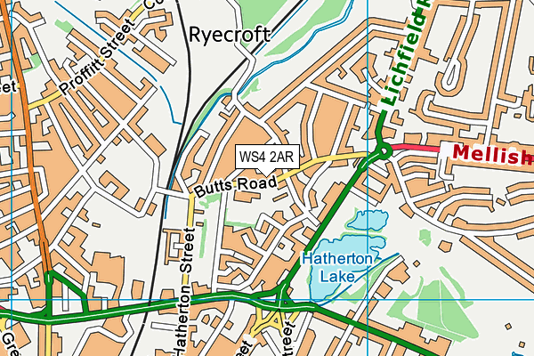 WS4 2AR map - OS VectorMap District (Ordnance Survey)