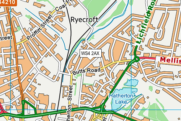 WS4 2AX map - OS VectorMap District (Ordnance Survey)