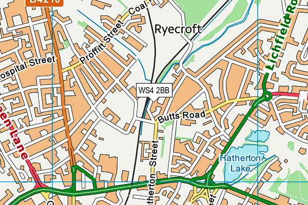 WS4 2BB map - OS VectorMap District (Ordnance Survey)