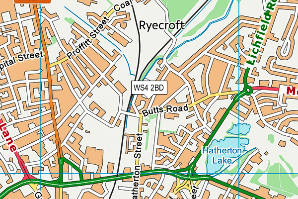 WS4 2BD map - OS VectorMap District (Ordnance Survey)