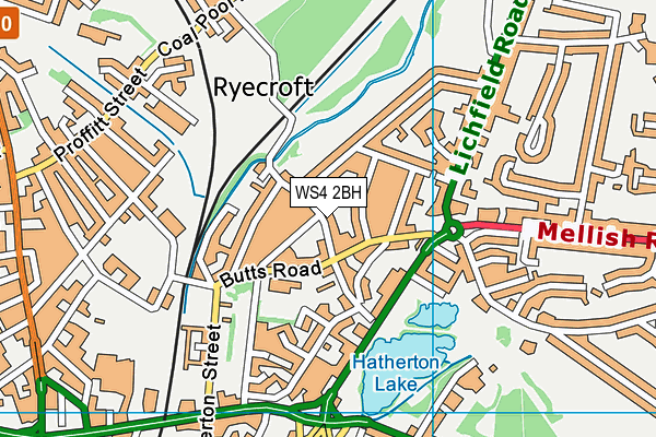 WS4 2BH map - OS VectorMap District (Ordnance Survey)