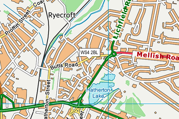 WS4 2BL map - OS VectorMap District (Ordnance Survey)