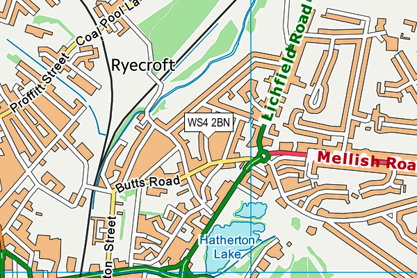 WS4 2BN map - OS VectorMap District (Ordnance Survey)