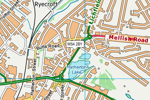 WS4 2BY map - OS VectorMap District (Ordnance Survey)