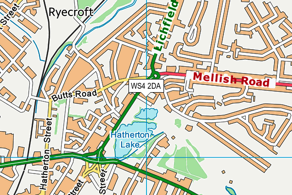 WS4 2DA map - OS VectorMap District (Ordnance Survey)