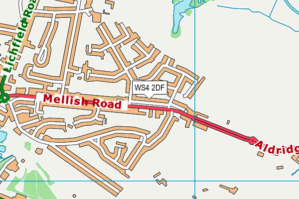 WS4 2DF map - OS VectorMap District (Ordnance Survey)