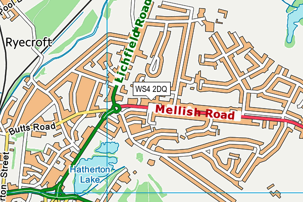 WS4 2DQ map - OS VectorMap District (Ordnance Survey)