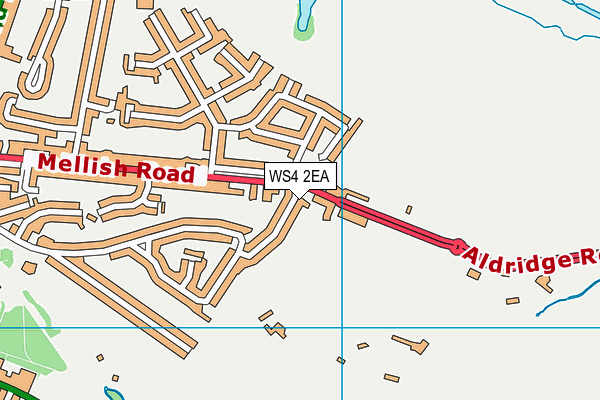 WS4 2EA map - OS VectorMap District (Ordnance Survey)