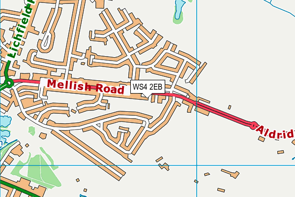 WS4 2EB map - OS VectorMap District (Ordnance Survey)