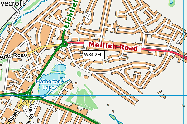 WS4 2EL map - OS VectorMap District (Ordnance Survey)