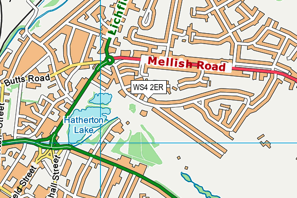 WS4 2ER map - OS VectorMap District (Ordnance Survey)