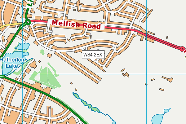 WS4 2EX map - OS VectorMap District (Ordnance Survey)