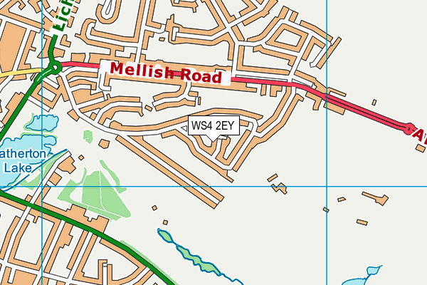 WS4 2EY map - OS VectorMap District (Ordnance Survey)