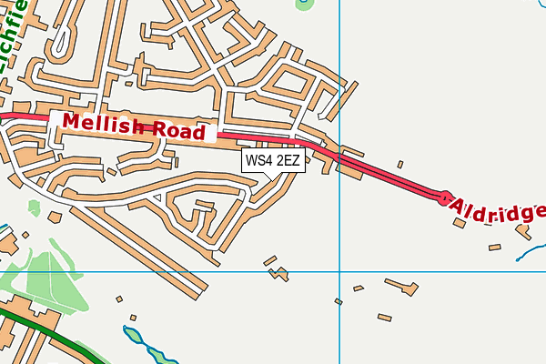 WS4 2EZ map - OS VectorMap District (Ordnance Survey)