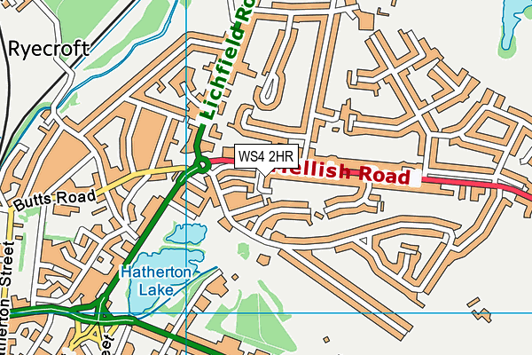 WS4 2HR map - OS VectorMap District (Ordnance Survey)