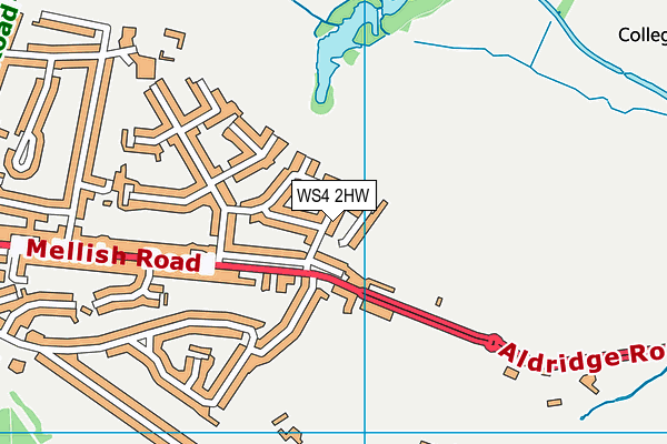 WS4 2HW map - OS VectorMap District (Ordnance Survey)