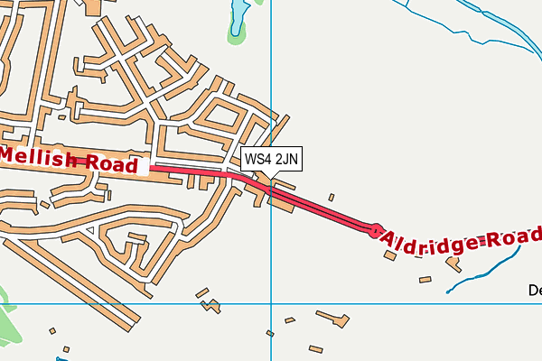 WS4 2JN map - OS VectorMap District (Ordnance Survey)