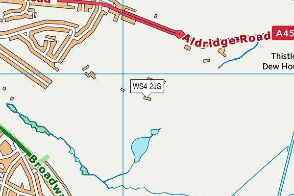 Calderfields Golf Range map (WS4 2JS) - OS VectorMap District (Ordnance Survey)