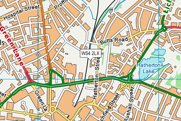 WS4 2LX map - OS VectorMap District (Ordnance Survey)