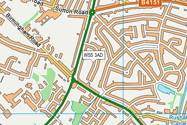 WS5 3AD map - OS VectorMap District (Ordnance Survey)