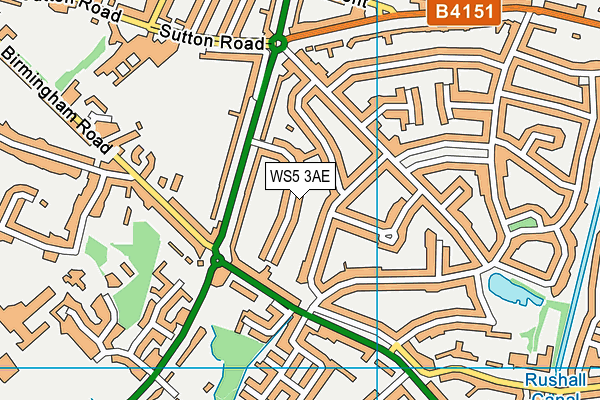 WS5 3AE map - OS VectorMap District (Ordnance Survey)