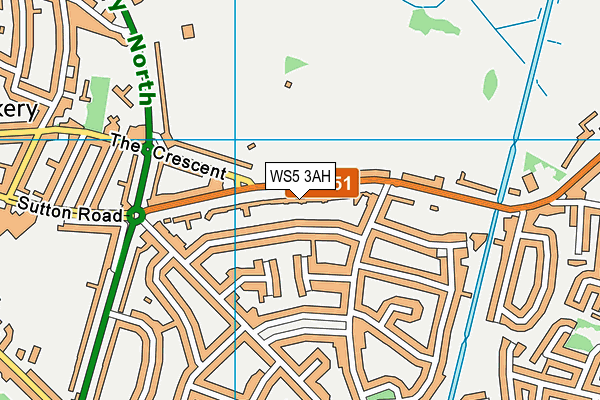 WS5 3AH map - OS VectorMap District (Ordnance Survey)