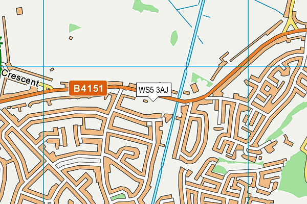 WS5 3AJ map - OS VectorMap District (Ordnance Survey)
