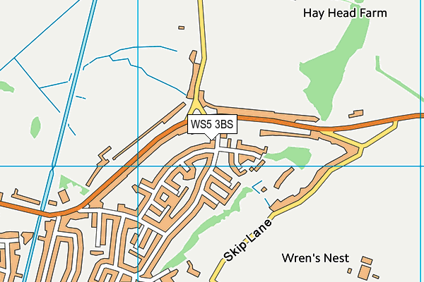 WS5 3BS map - OS VectorMap District (Ordnance Survey)