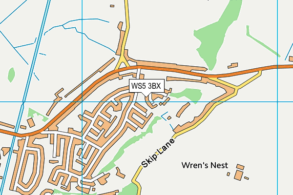 WS5 3BX map - OS VectorMap District (Ordnance Survey)