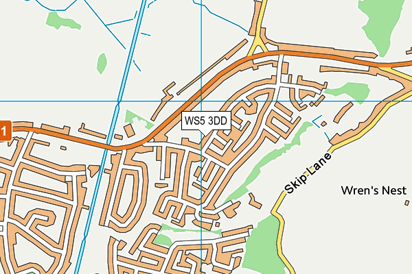 WS5 3DD map - OS VectorMap District (Ordnance Survey)