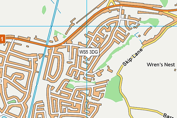 WS5 3DG map - OS VectorMap District (Ordnance Survey)