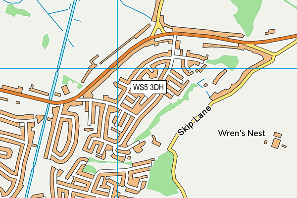 WS5 3DH map - OS VectorMap District (Ordnance Survey)