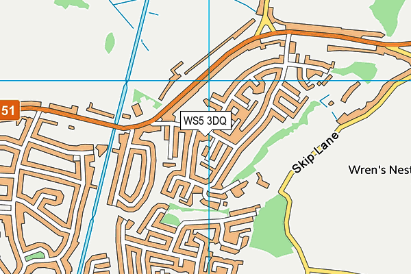 WS5 3DQ map - OS VectorMap District (Ordnance Survey)