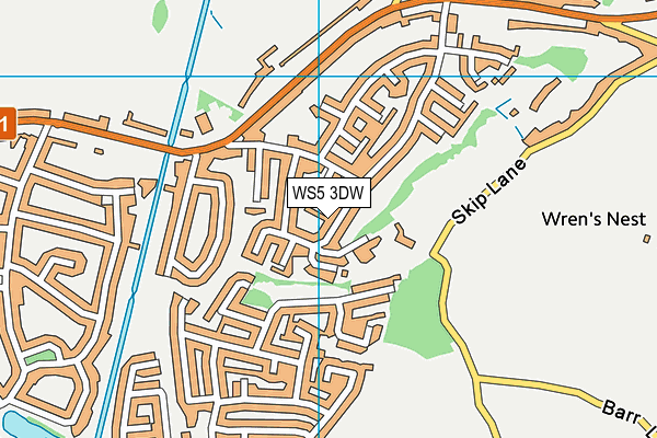 WS5 3DW map - OS VectorMap District (Ordnance Survey)