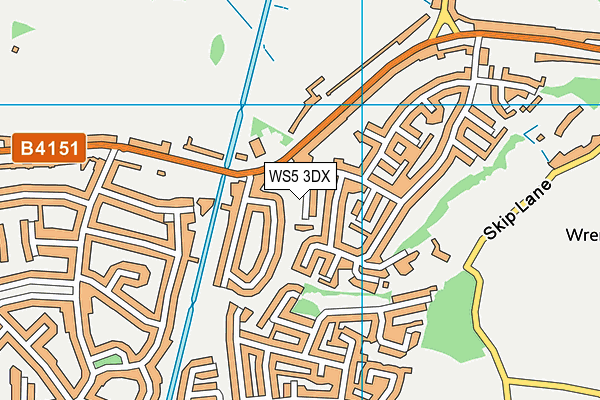 WS5 3DX map - OS VectorMap District (Ordnance Survey)