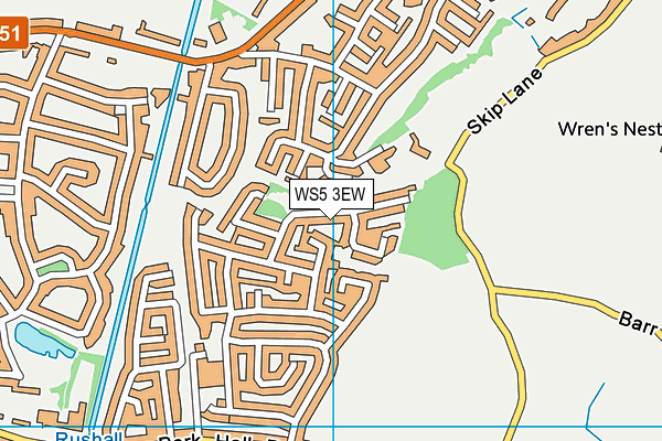 WS5 3EW map - OS VectorMap District (Ordnance Survey)