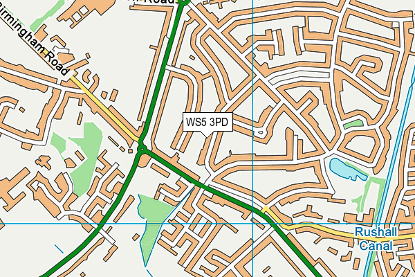 WS5 3PD map - OS VectorMap District (Ordnance Survey)