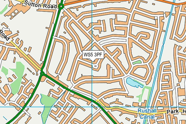 WS5 3PF map - OS VectorMap District (Ordnance Survey)