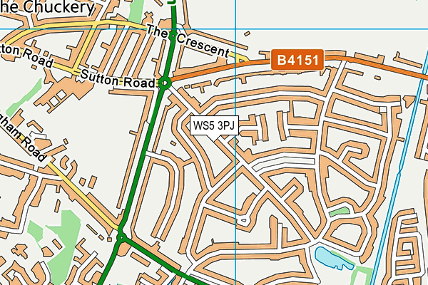 WS5 3PJ map - OS VectorMap District (Ordnance Survey)
