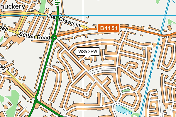 WS5 3PW map - OS VectorMap District (Ordnance Survey)