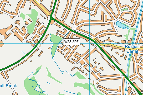 WS5 3PZ map - OS VectorMap District (Ordnance Survey)