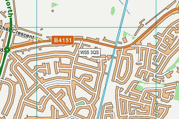 WS5 3QS map - OS VectorMap District (Ordnance Survey)