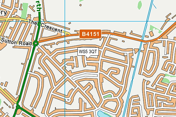 WS5 3QT map - OS VectorMap District (Ordnance Survey)