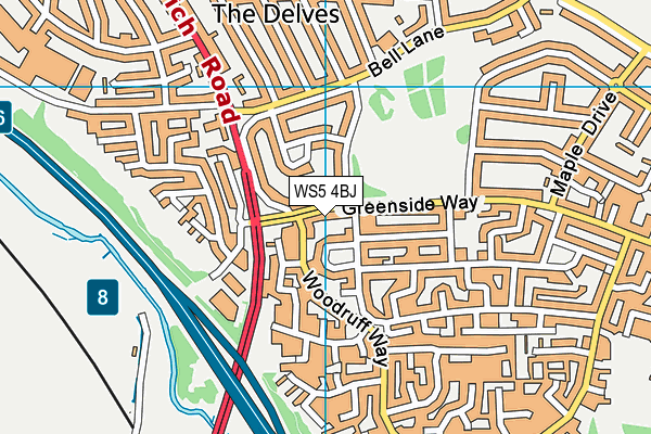 WS5 4BJ map - OS VectorMap District (Ordnance Survey)