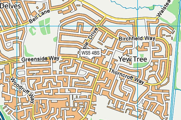 WS5 4BS map - OS VectorMap District (Ordnance Survey)