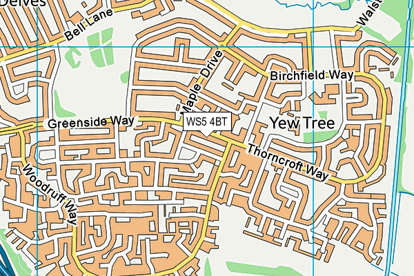 WS5 4BT map - OS VectorMap District (Ordnance Survey)