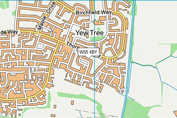 WS5 4BY map - OS VectorMap District (Ordnance Survey)